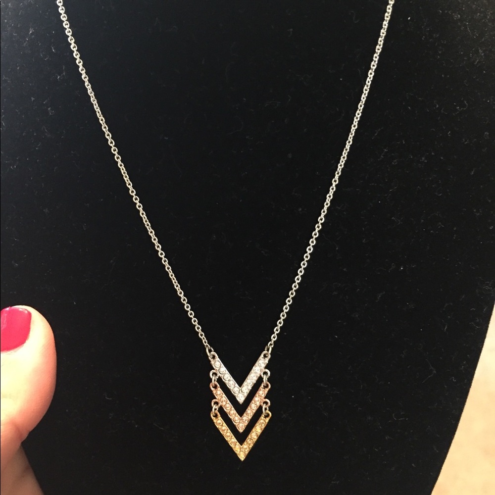Triple V Swarovski necklace
